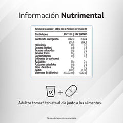 Biotina Vitamina B8 1000 mcg 60 tabletas