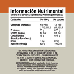 Hongo Cordyceps 60 cápsulas
