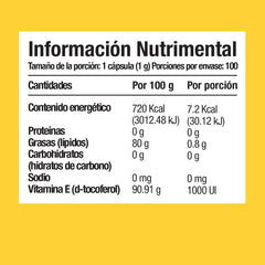 Vitamina E 1000 U.I. 100 Cápsulas Kukamonga
