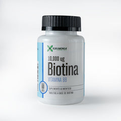 Biotina 10,000 mcg - Vitamina B8 - 60 tabletas