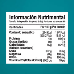 Magnesio + Calcio + Vítamina D 60 cápsulas