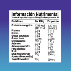 NAD + Resveratrol 60 cápsulas