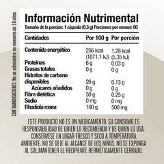 Rhodiola Rosea - 60 cápsulas - Tienda Kukamonga