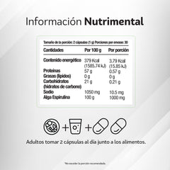 Alga Espirulina 60 cápsulas