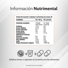 Hinojo semilla 60 cápsulas