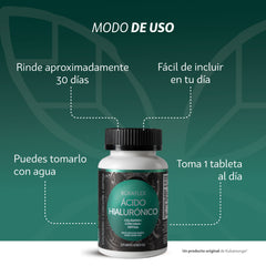 Ácido Hialurónico - Colágeno, Cúrcuma y Ortiga - 30 Tabletas de 860 mg