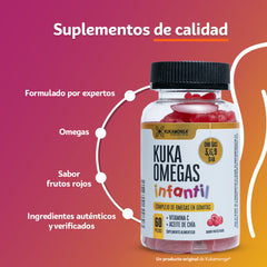 Kuka Omegas Infantil - 60 gomitas frutos