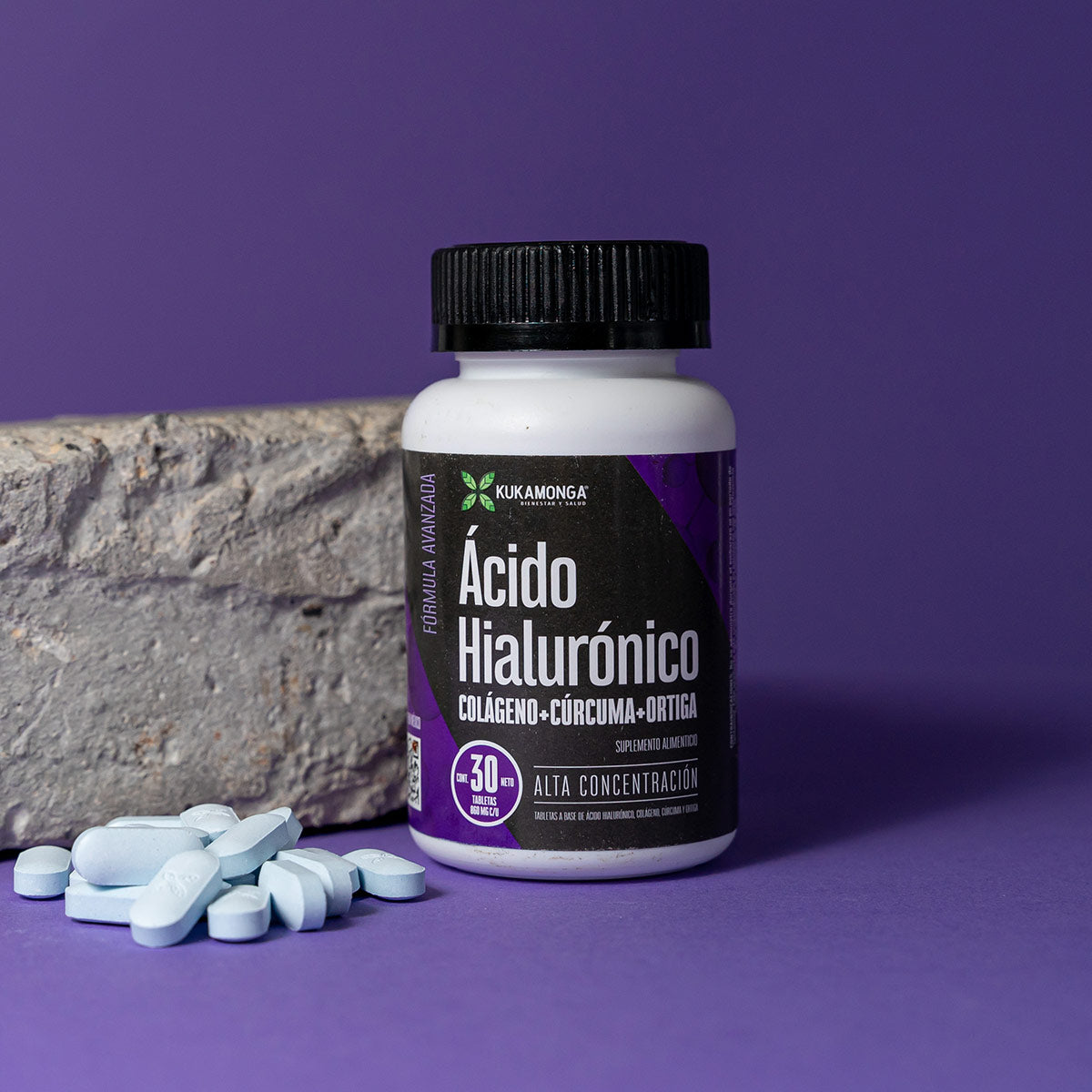 Ácido Hialurónico - Colágeno, Cúrcuma y Ortiga - 30 Tabletas de 860 mg