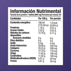 Ácido Hialurónico - Colágeno, Cúrcuma y Ortiga - 30 Tabletas de 860 mg
