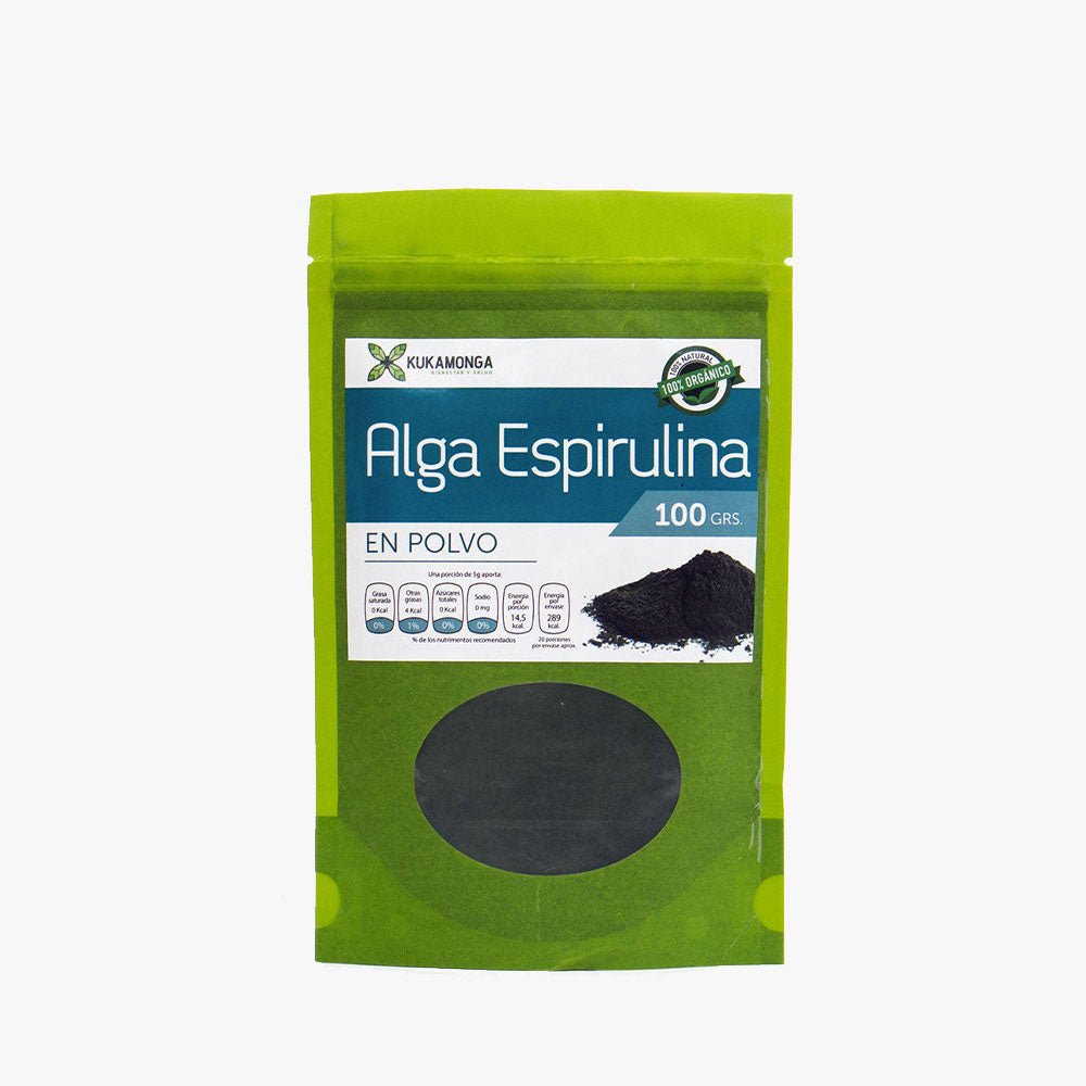 Alga Espirulina en Polvo 100 gr Kukamonga - Tienda Kukamonga