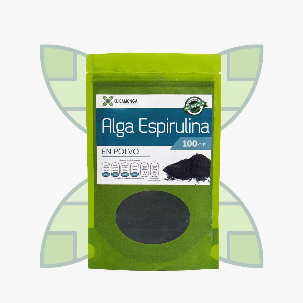 Alga Espirulina en Polvo 100 gr Kukamonga - Tienda Kukamonga