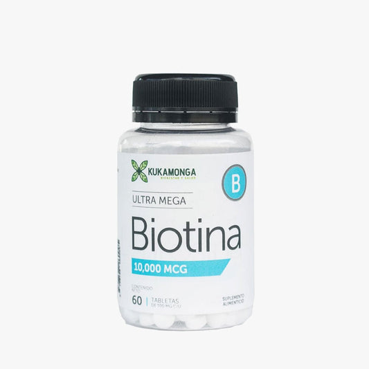 Biotina 10,000 mcg 60 tabletas Kukamonga - Tienda Kukamonga