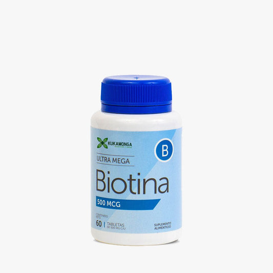 Biotina 500 mcg 60 tabletas Kukamonga - Tienda Kukamonga