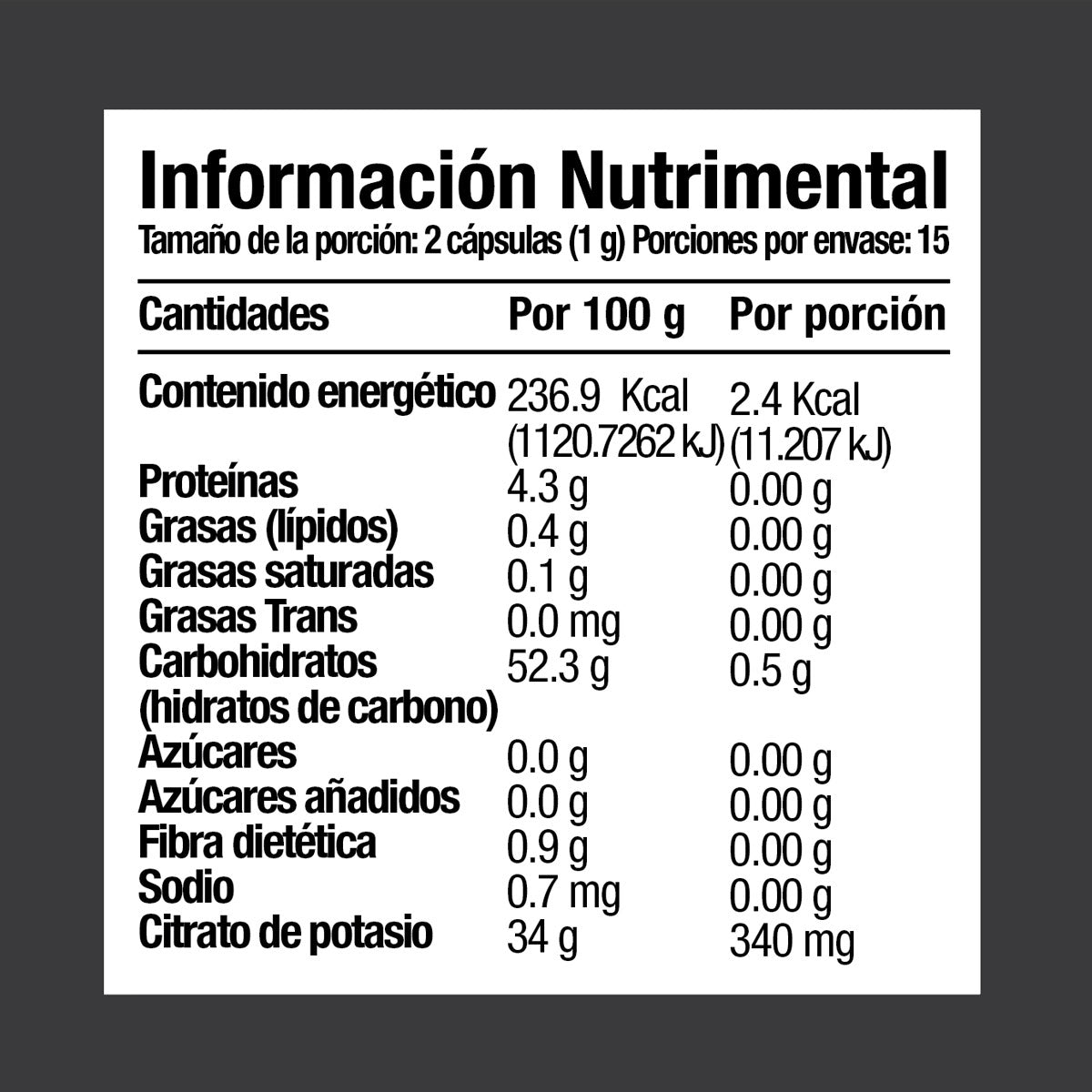 Citrato de Potasio 30 Cápsulas