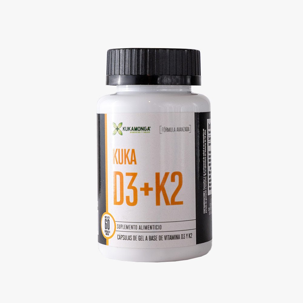 Kuka D3+K2 - Vitaminas D3 y K2 60 cápsulas - Tienda Kukamonga