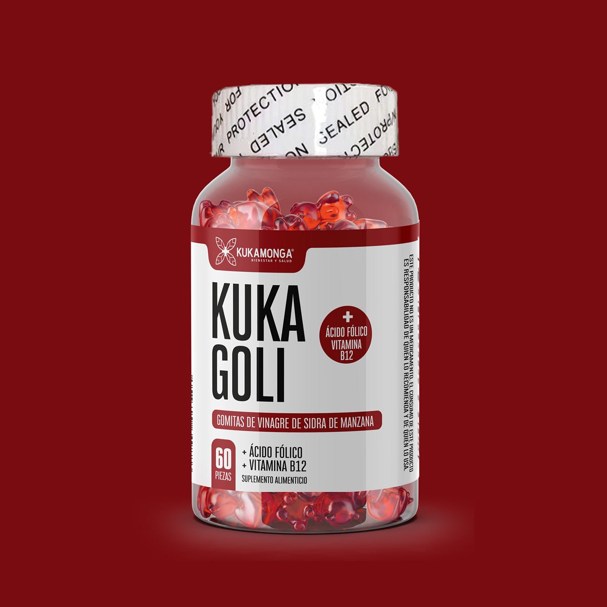 Kuka Goli gomitas sidra de manzana, ácido fólico y vitamina B12 - Tienda Kukamonga