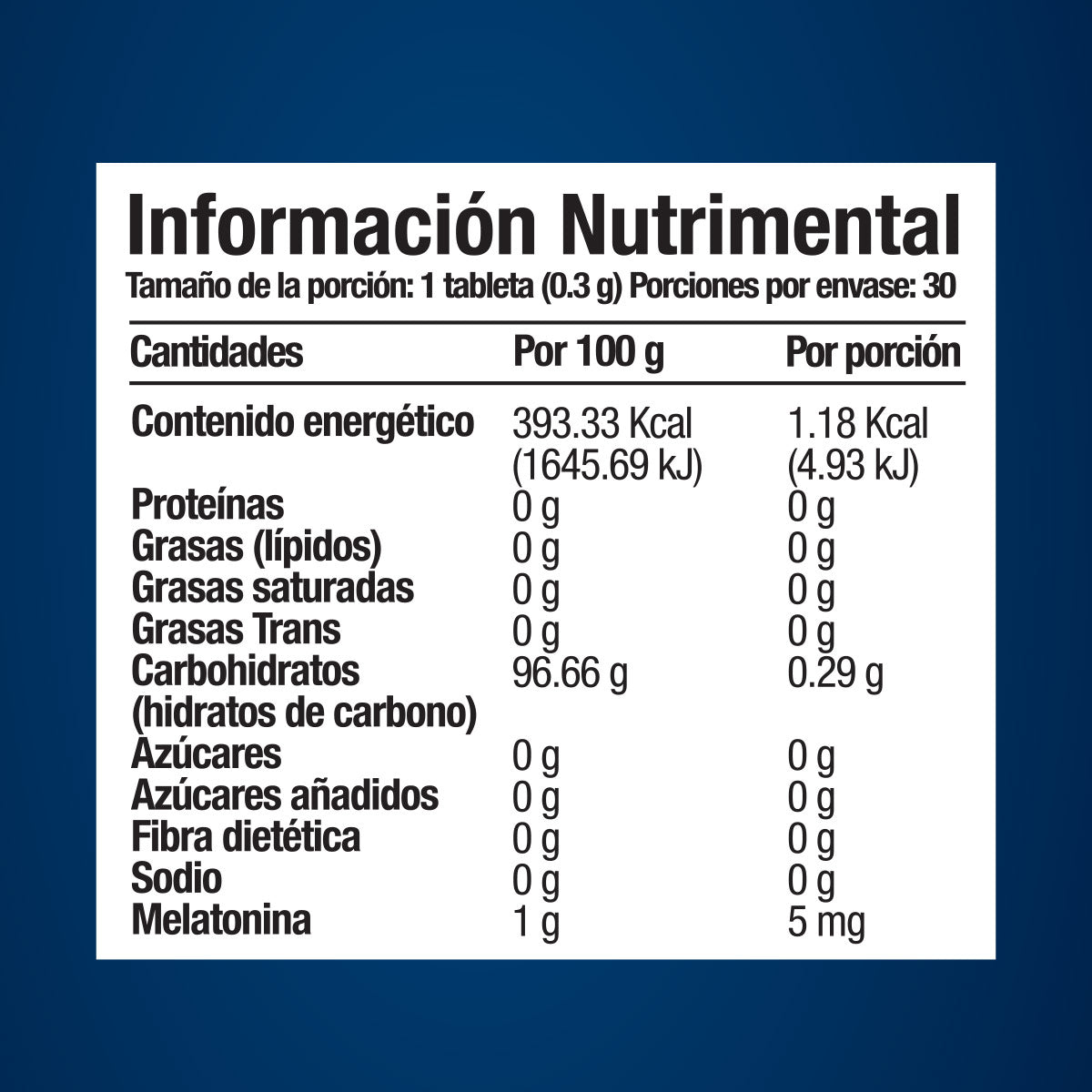 Melatonina 5 mg 30 tabletas
