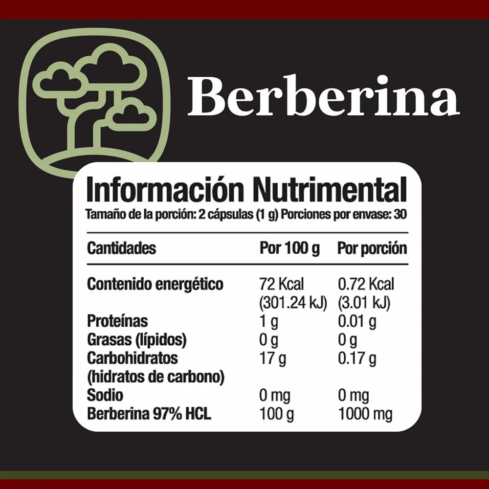 Berberina 60 cápsulas - Momosie