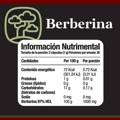 Berberina 60 cápsulas - Momosie