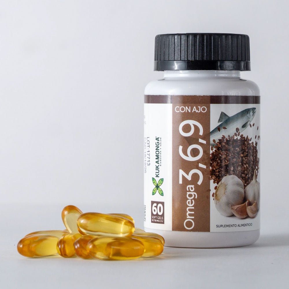 Omega 3-6-9 con Ajo 60 Cápsulas Kukamonga - Tienda Kukamonga