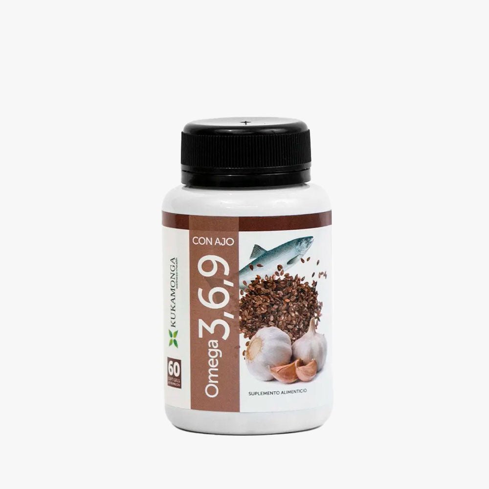 Omega 3-6-9 con Ajo 60 Cápsulas Kukamonga - Tienda Kukamonga