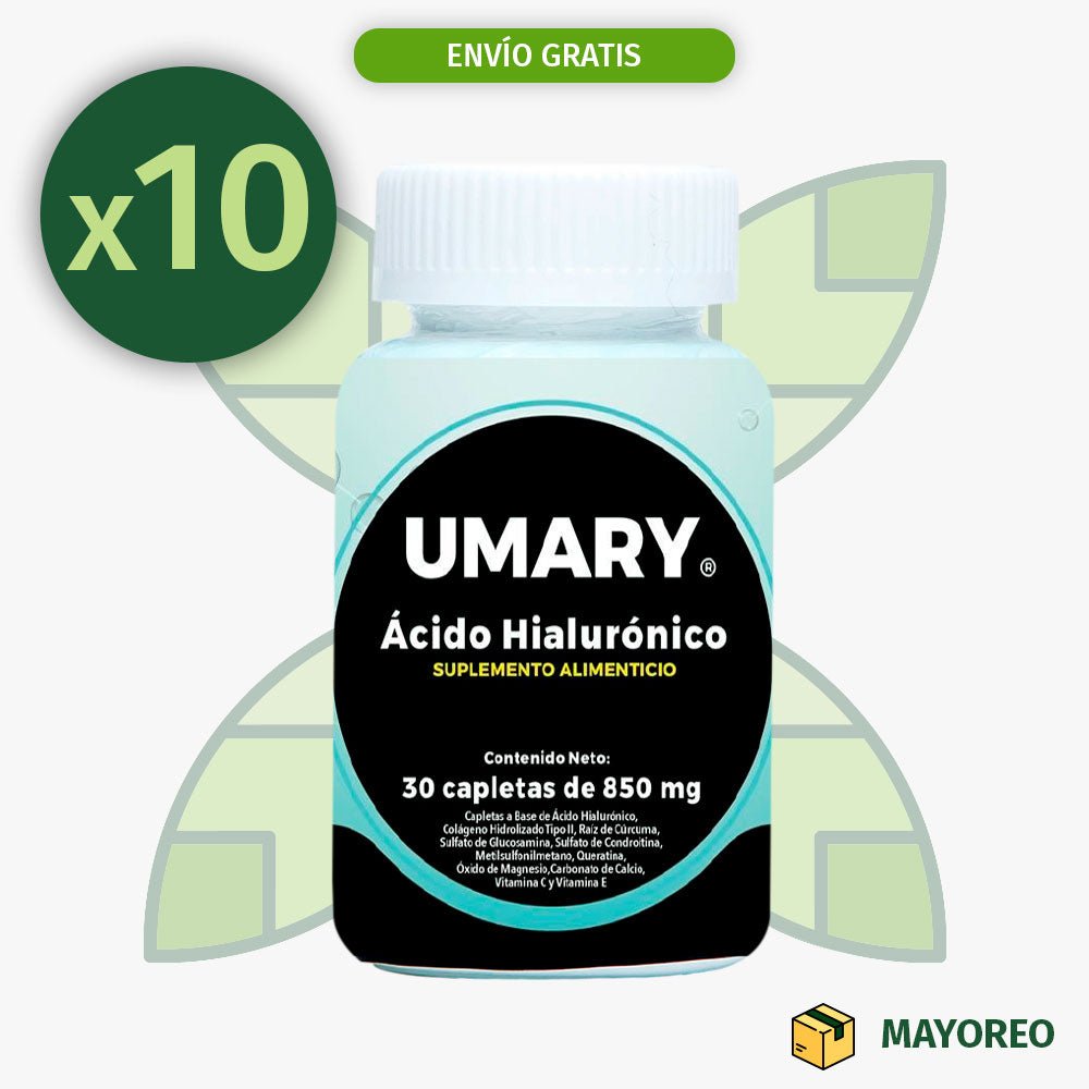 Paquete de 10 Ácido Hialurónico UMARY 30 Tabletas - Tienda Kukamonga