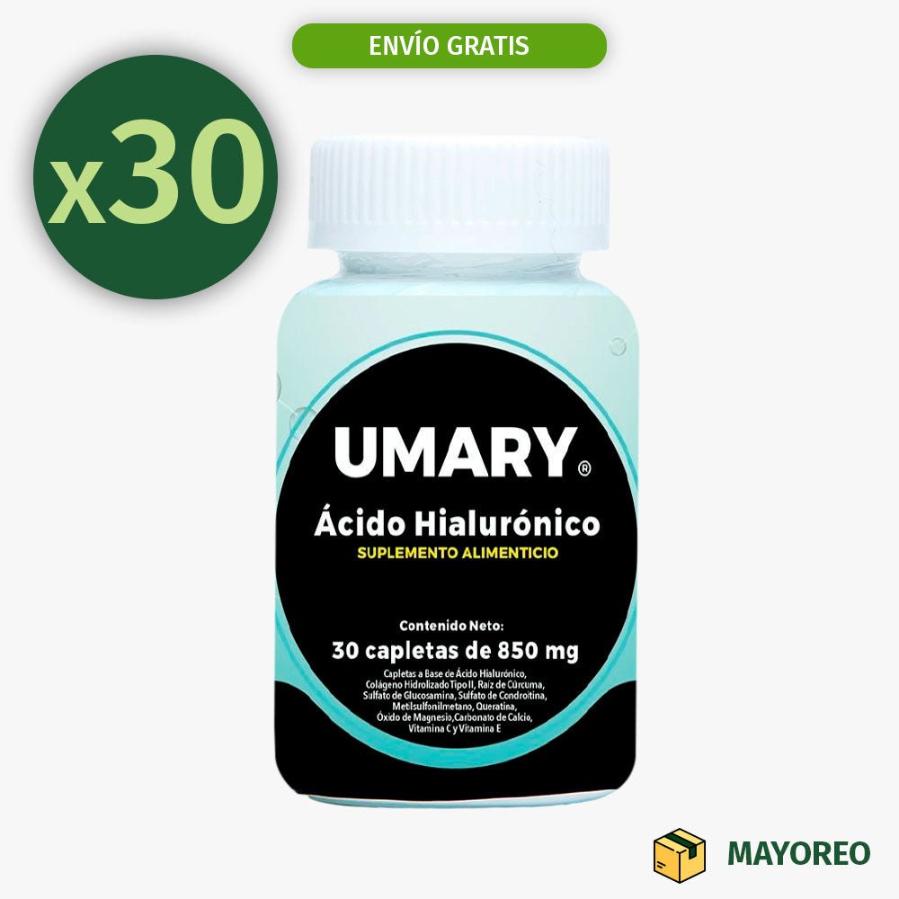 Paquete de 30 Ácido Hialurónico UMARY 30 Tabletas - Tienda Kukamonga