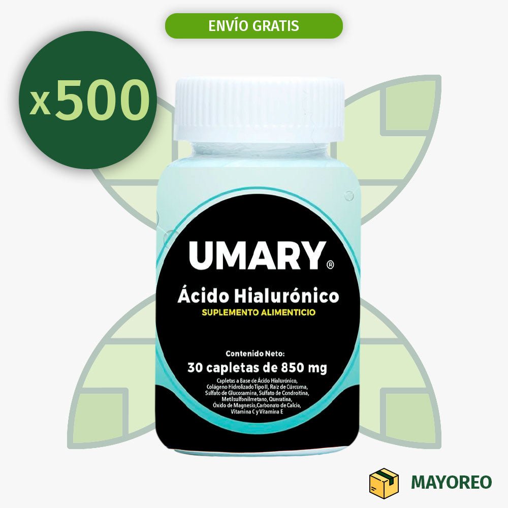 Paquete de 500 Ácido Hialurónico UMARY 30 Tabletas - Tienda Kukamonga