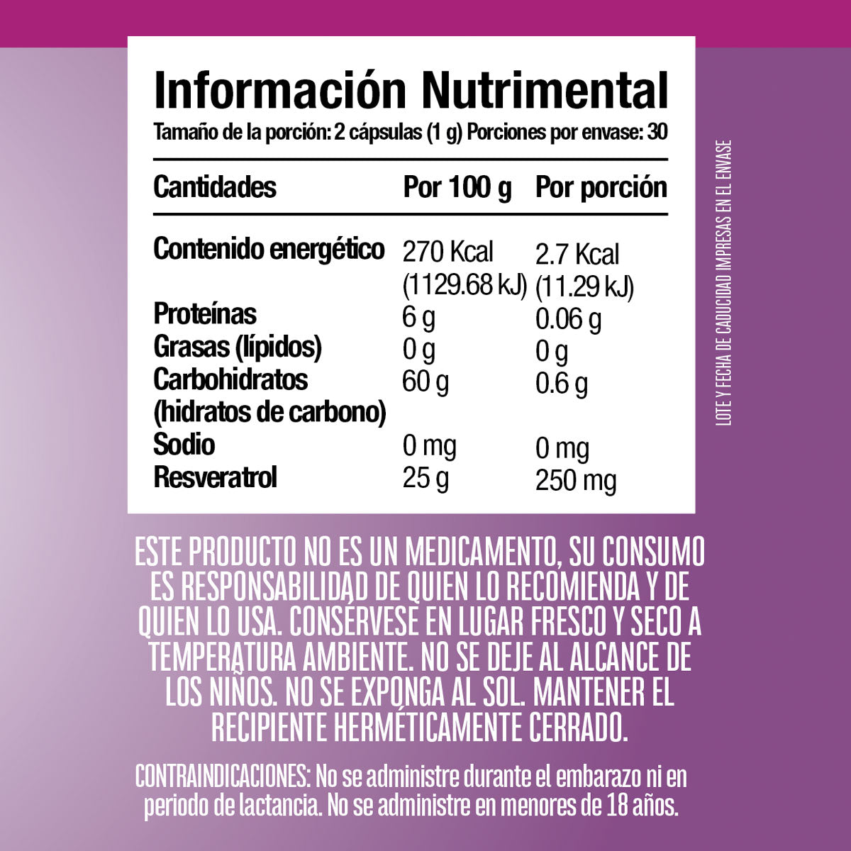 Resveratrol 60 cápsulas