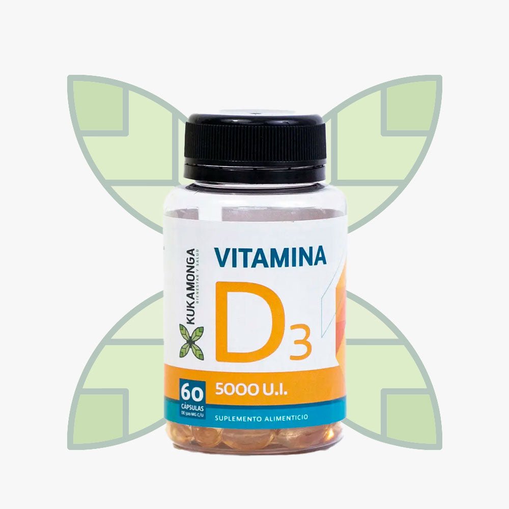 Vitamina D3 5000 U.I 60 Cápsulas Kukamonga - Tienda Kukamonga