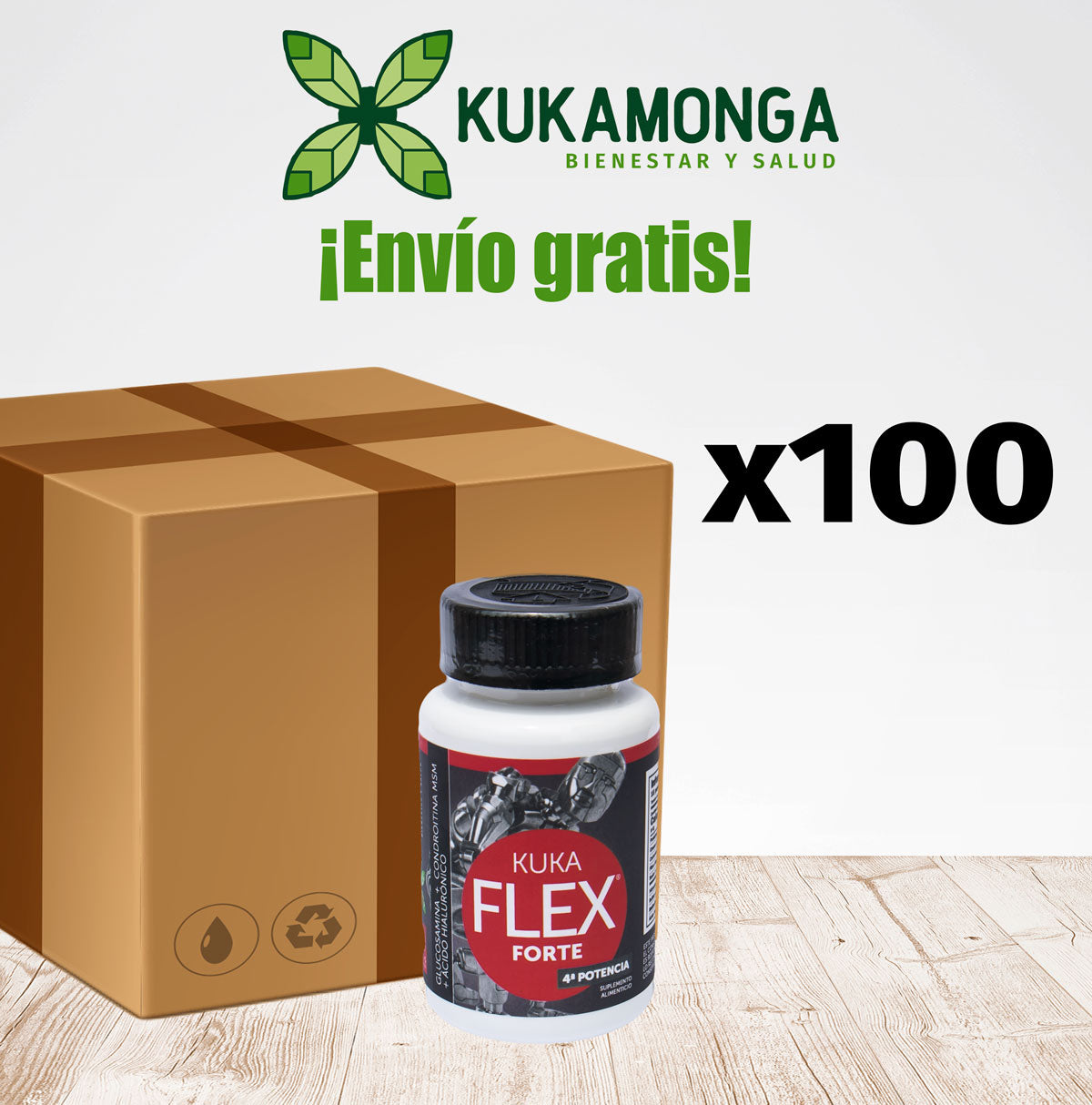 Paquete de 100 Kuka Flex Forte 30 Cápsulas Kukamonga